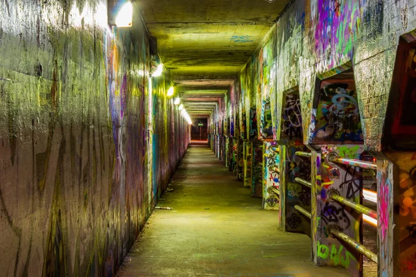 Graffiti an den Wänden des krog street tunnel in atlanta, georgien — Stockfoto