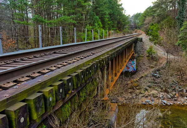 Caminhos de ferro perto de Burnt Fork Creek — Fotografia de Stock