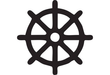 Beyaz arka planda Budizm ikonu. Budizm Dini Sembolü. Tişört ya da başlık izi tasarımı.