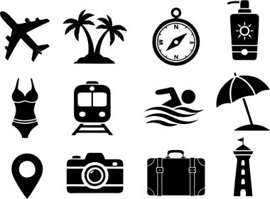 Eğlence, eğlence ve boş zaman aktiviteleri simgeleri beyaz arka planda ayarlandı. Medya ve İnternet afişinde, elektronik ya da sosyal medyada yeniden kullanılması kolay.