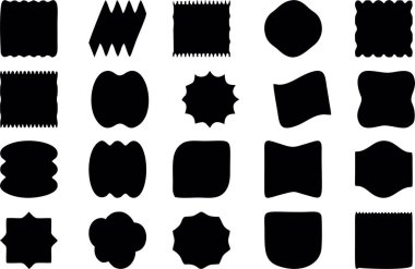 Boş retro vintage rozetler, çerçeveler ve etiketler stok illüstrasyonu.