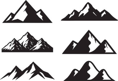 Dağ siluetleri sanat koleksiyonu seti
