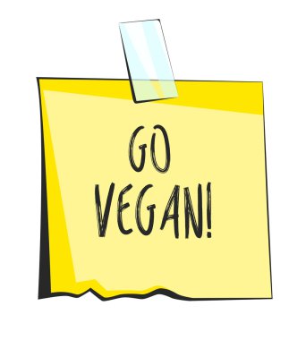 Vegan kağıt yapışkan not gidin. Retro hatırlatma etiketi