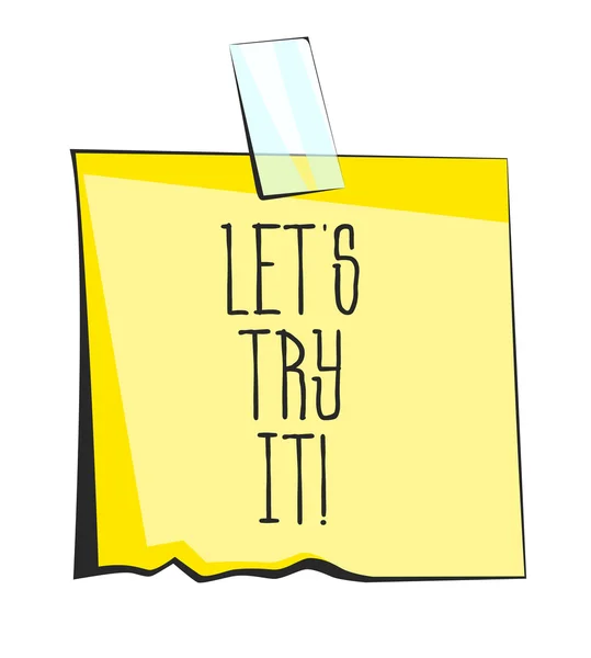 Lets try it paper sticky note. Retro reminder sticker — Stockvector