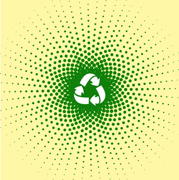 Rrecycle bare stempel op groene stippen achtergrond. Geïsoleerd vectorobject. — Stockvector