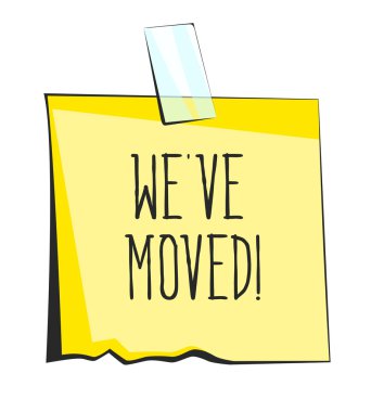 Biz kağıt yapışkan notu taşındı. Retro hatırlatma etiketi