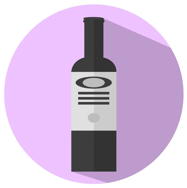 Botella plana. Señal de vector. Pastel gris y violeta claro icono moderno — Vector de stock