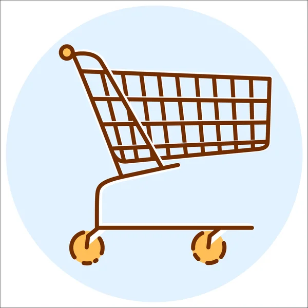 Icono de carrito de compras. Diseño de línea plana. Ilustración vectorial — Vector de stock