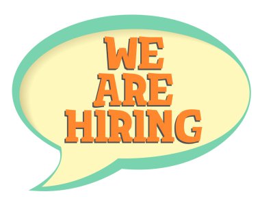 Vektör etiket işe vardır. Birim kare gölge ile. Retro tarzı konuşma balonu.