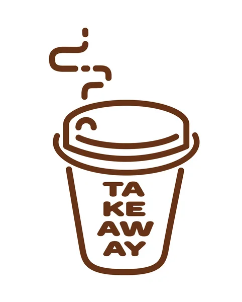 "Take-Away "Cup icoon. Koffie, Tee of andere drank teken. Trendy platte lijn ontwerp. Vector illustratie — Stockvector