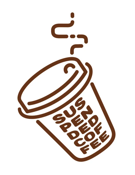 Μοντέρνο εικονίδιο με επίπεδη γραμμή καφέ. Πινακίδα με αιωρούμενα καφέ. Απεικόνιση διανυσματικών φορέων — Διανυσματικό Αρχείο