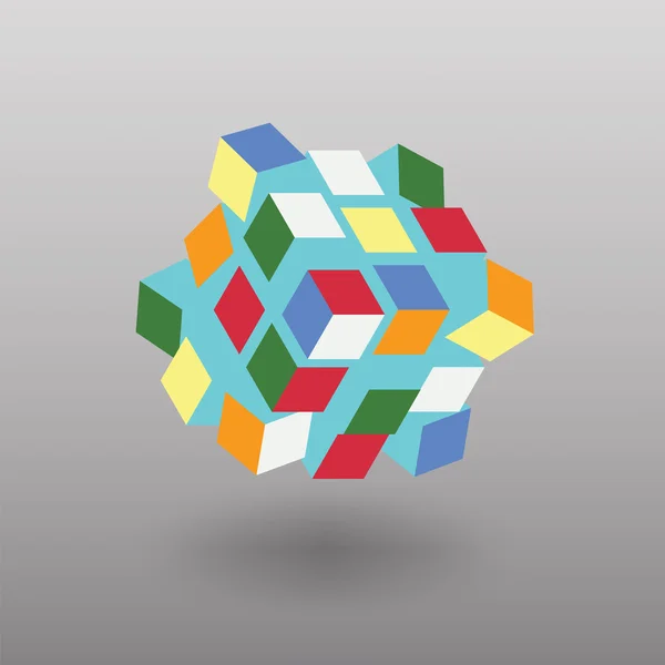 Transformador de vetor semelhante ao cubo de Rubik — Vetor de Stock