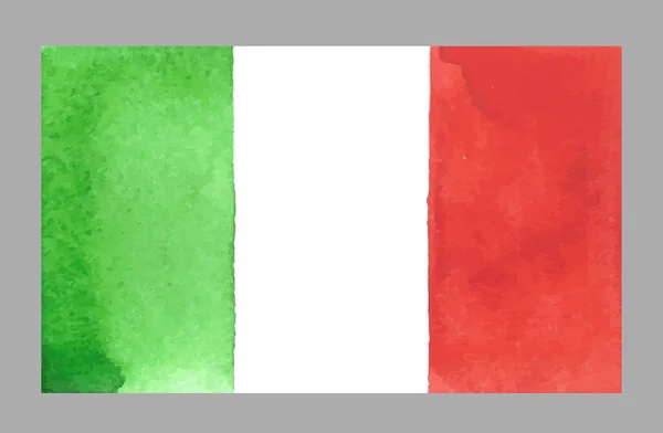 Watercolor Italian Flag. Vector EPS 10 — Stock Vector