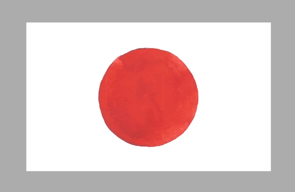 Aquarelle drapeau du Japon. EPS vectoriel 10 — Image vectorielle