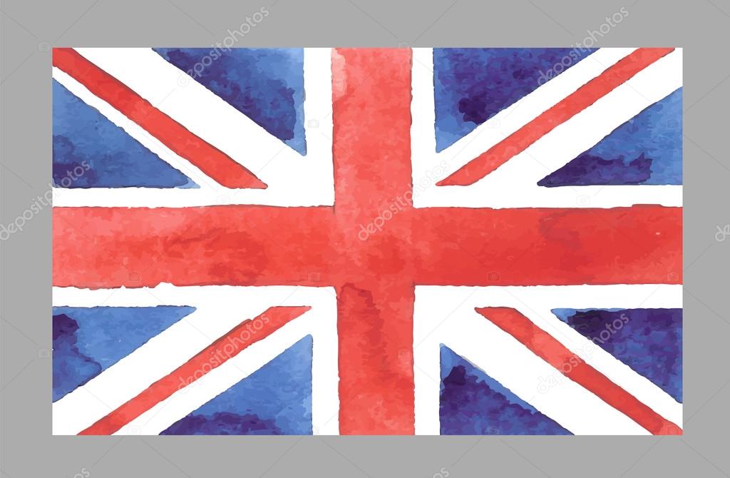 Watercolor British Flag. Vector EPS 10