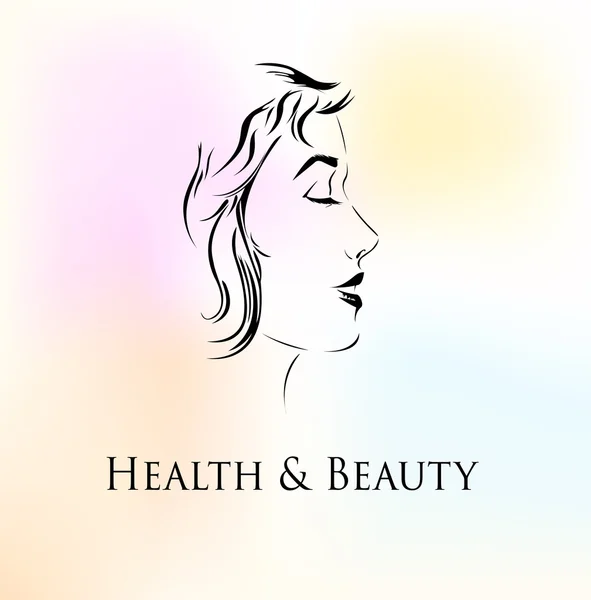 Wellness And Spa Women's Profile. Vector Ink — Stock Vector