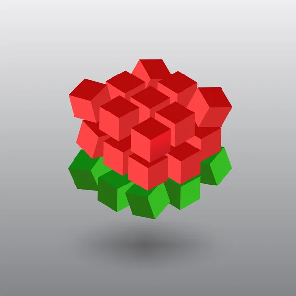 Belarusian Flag. Flag of The Republic of Belarus in the Form of Cubes. Vector Object — Stok Vektör