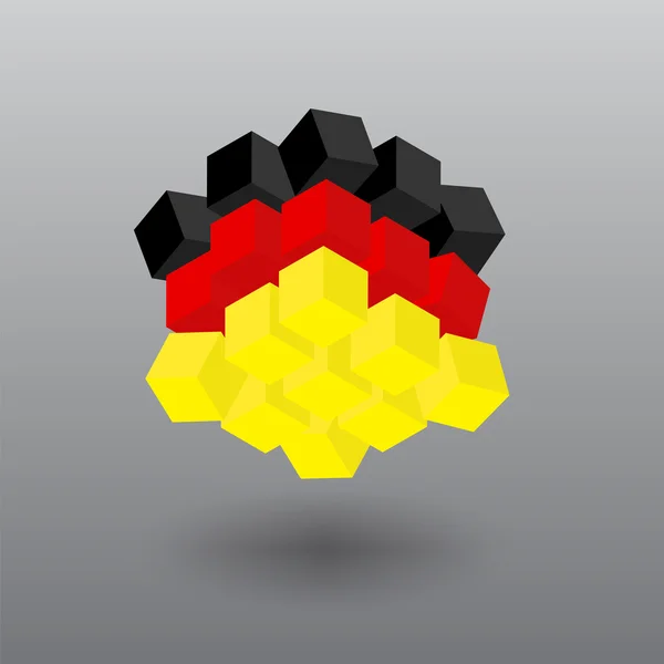 Bandera de Alemania en forma de cubos. Objeto vectorial — Archivo Imágenes Vectoriales