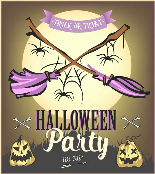 Halloween-Party-Plakat. Vektorillustration. — Stockvektor