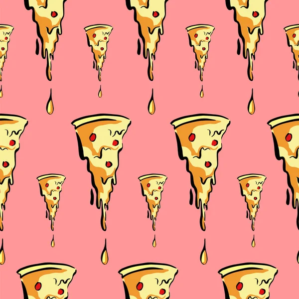 Seamless pizza  pattern background — 图库矢量图片