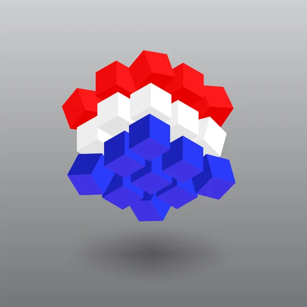 Flaga Holandii w formie kostek. Obiektów wektorowych — Wektor stockowy