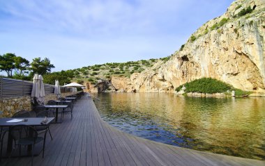 Attica Yunanistan Vouliagmeni Gölü