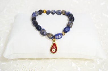 gemstone bracelet with lapis lazuli beads clipart