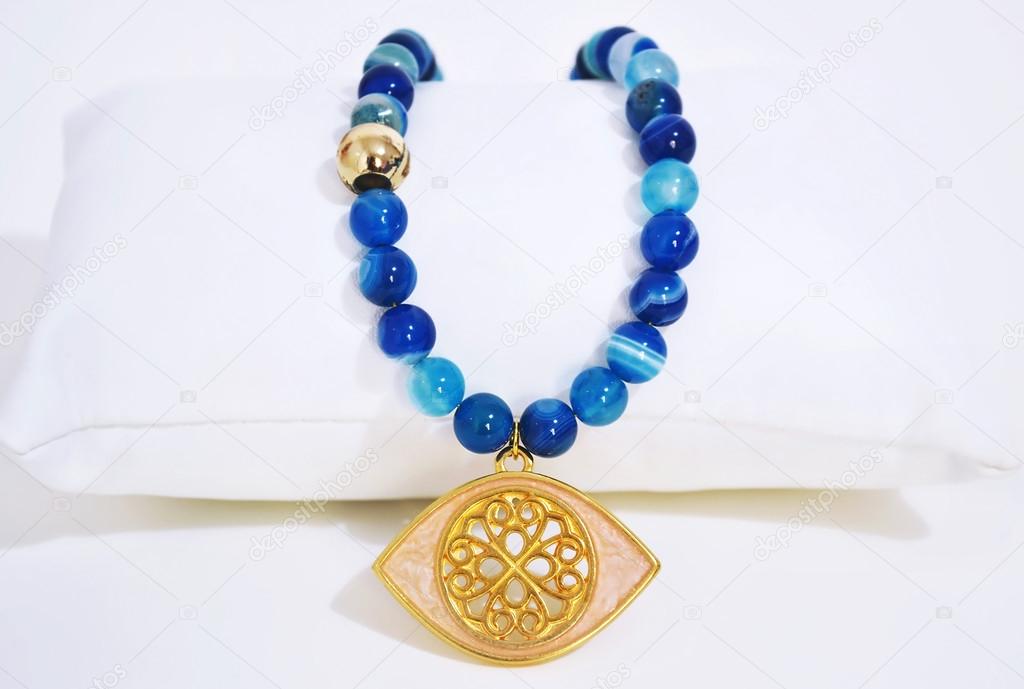 gemstone blue agate necklace