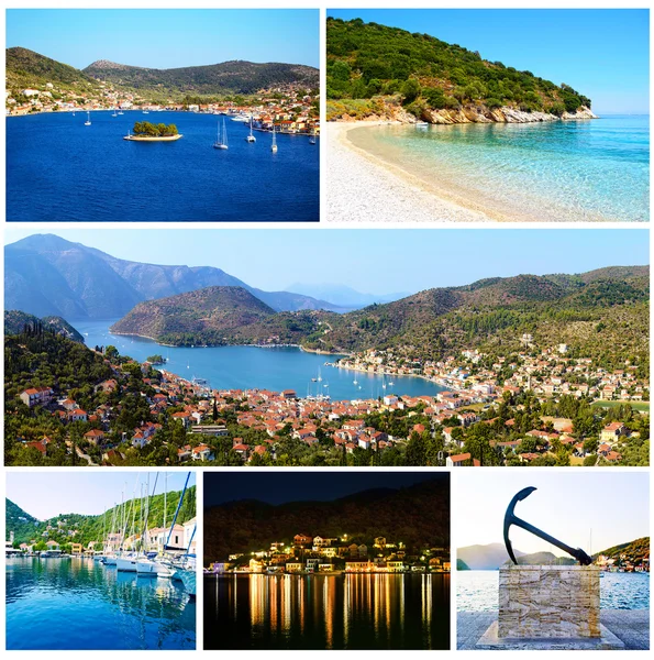 Collage of Ithaca Ionian islands Greece — Stock Photo, Image