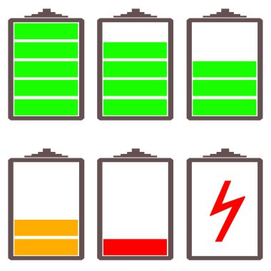 battery charge levels illustration clipart