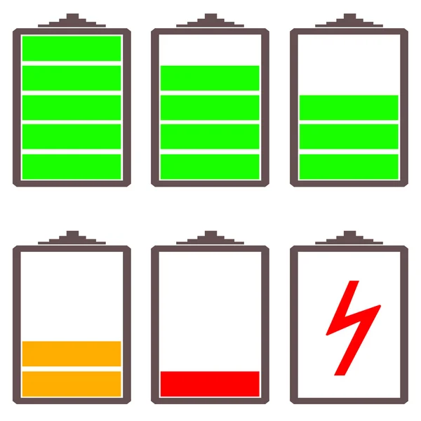 Иллюстрация уровней заряда аккумулятора — стоковое фото