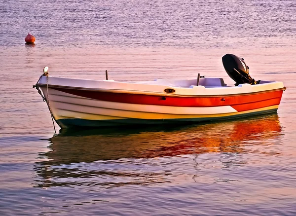 サンセット ボート反射 — ストック写真