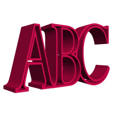 ABC alfabesi harfleri 3d çizim 