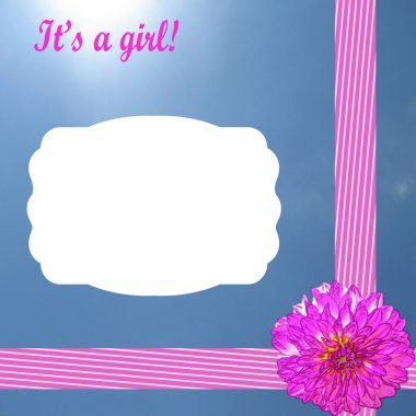 bir kız duyuru kart bebek duş için 