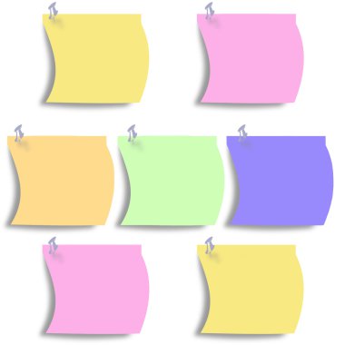 birçok renkleri çizimde post it