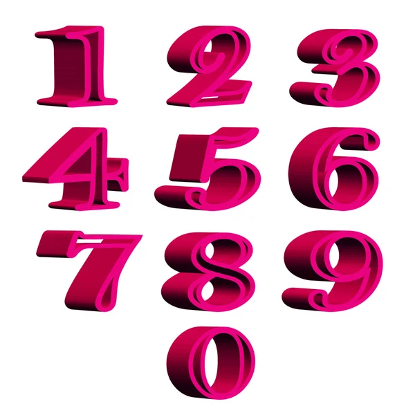 3D illustratie van de paarse nummers — Stockfoto