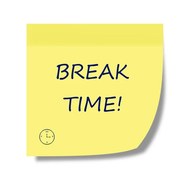 Break time note on a post it illustration — Stock Photo, Image