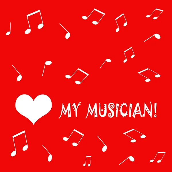 Love card for musicians - valentines day card illustration — Stock Photo, Image