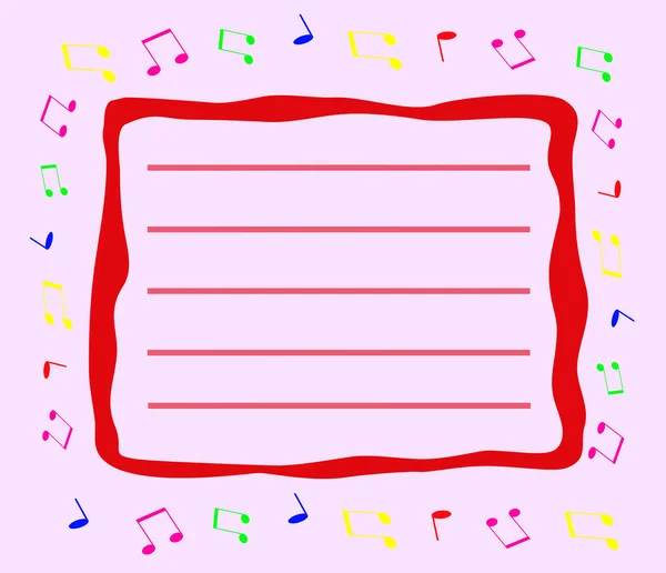 Music card for children illustration — Stock Photo, Image