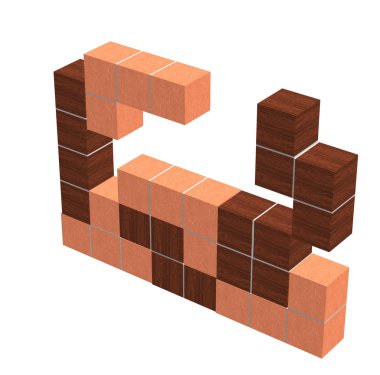 Tetris oyun 3d ahşap küpleri