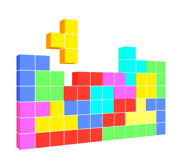Tetris game 3D cubes — Stock Photo, Image