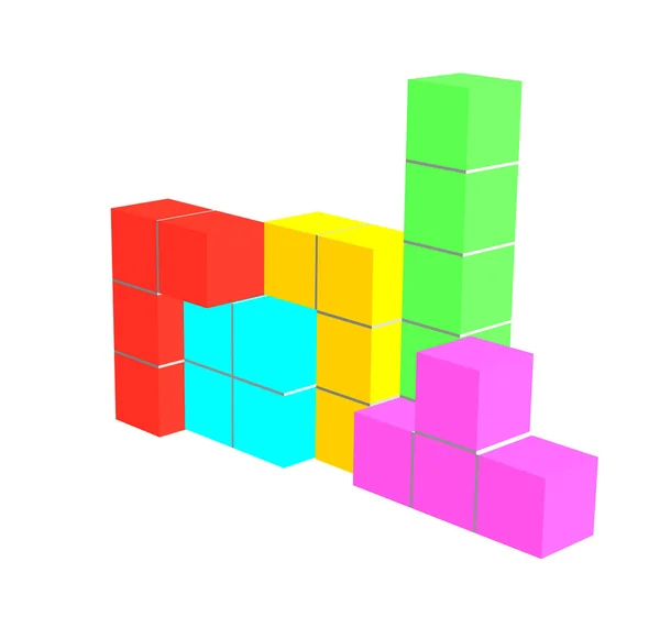 Tetris jogo cubos 3D — Fotografia de Stock