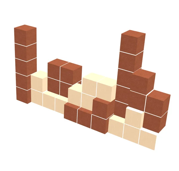 Tetris jogo cubos de madeira 3D — Fotografia de Stock