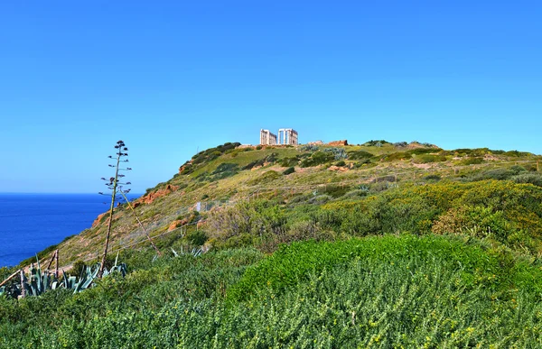 Cape Sounion Yunanistan, Poseidon Tapınağı — Stok fotoğraf