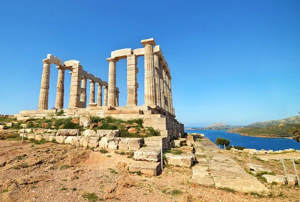 Templo de Poseidón en Cabo Sounion Grecia — Foto de Stock