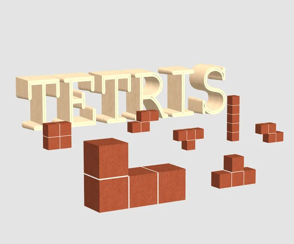 Hra Tetris s 3d kostky — Stock fotografie