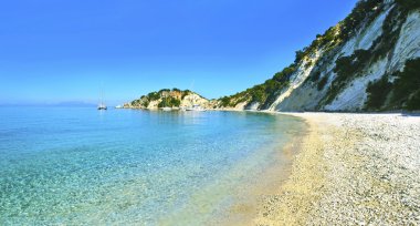 panoramic photo of Gidaki beach Ithaca Greece clipart