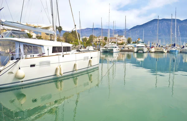 Boats at Kalamata harbor Peloponnese Greece — Stock Photo, Image