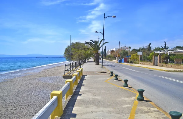 Navarinou silniční a pláž Verga Kalamata, Řecko — Stock fotografie