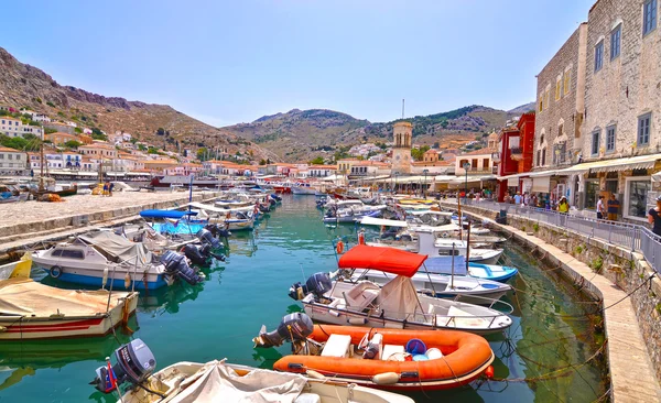 Краєвид порт Гідра острів Греції — стокове фото